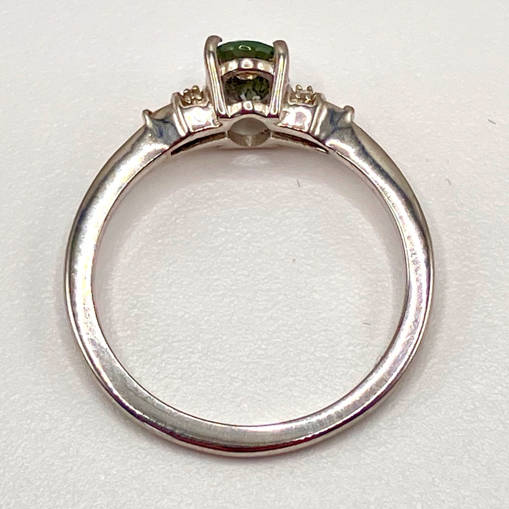 Peacock Tanzanite Ring, Natural Diamond accents in Platinum over Sterling Silver - Picture 5 of 13